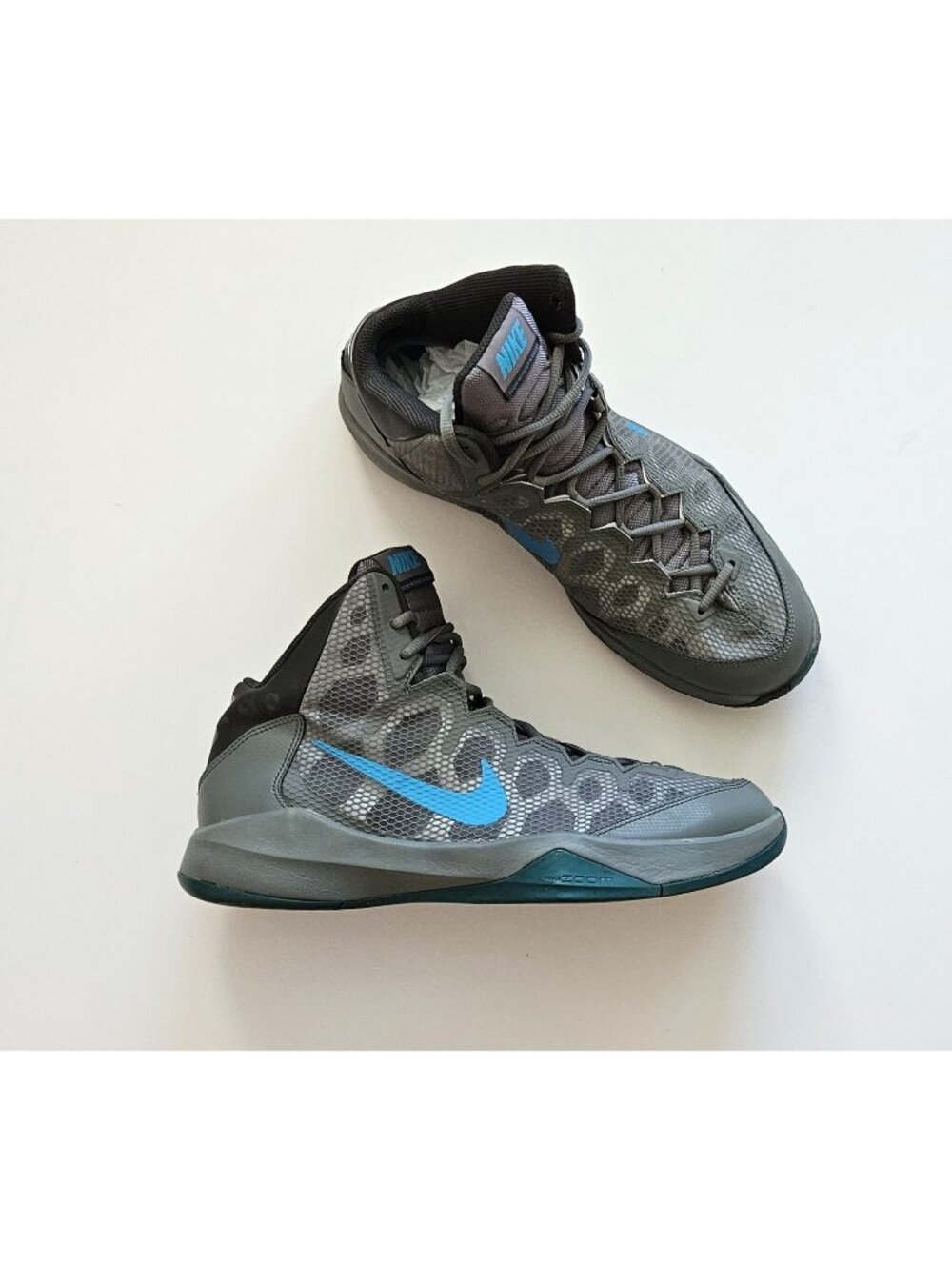 Nike Mens 11.5 Zoom Without A Doubt Basketball Shoes Sneakers Dk Pewter